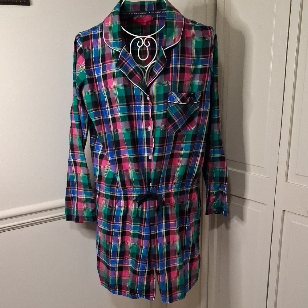 Victoria's Secret Multicolor Plaid Night Shirt